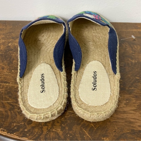 Soludos Wildflower Size US 8 M Women's Espadrille Slip-On Mules Midnight Blue - Picture 4 of 7